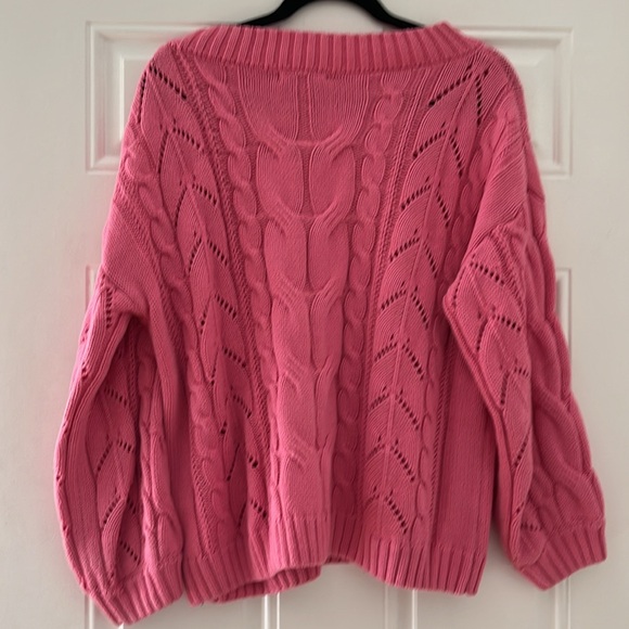 PrettyGuide Pink Cableknit Sweater size M - Picture 6 of 6